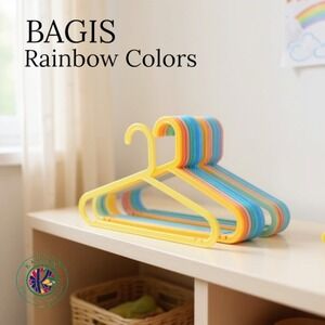 Colorful IKEA BAGIS Kids Hangers – 8-Piece Set for Toddler‎ & Baby Clothes